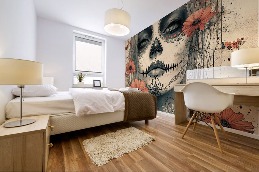 La Guardiana Del Camposanto - The Graveyard Guardian - Dia de los Muertos Art Prints Mural print