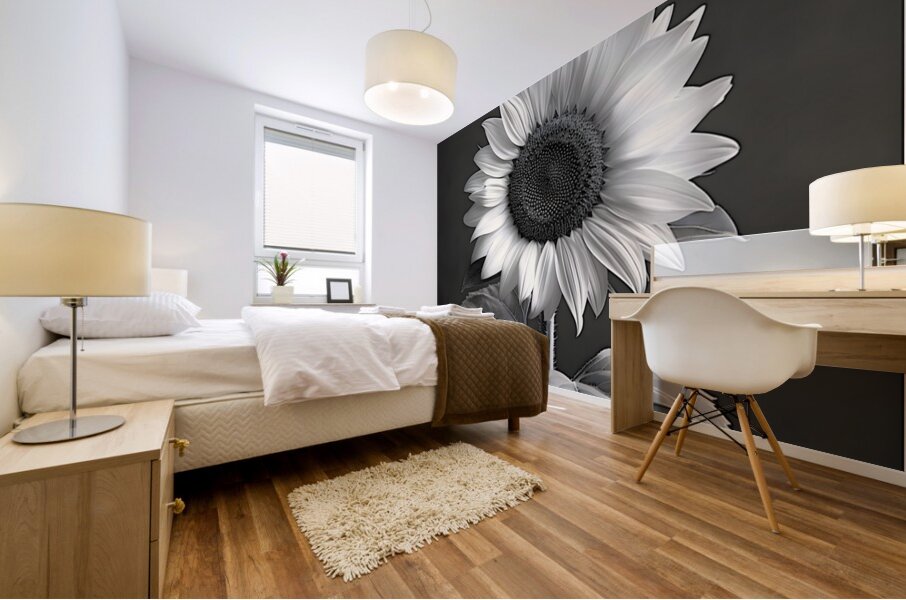 Sunflower Selfie 4 - Sunflower Portrait Art Prints Mural print