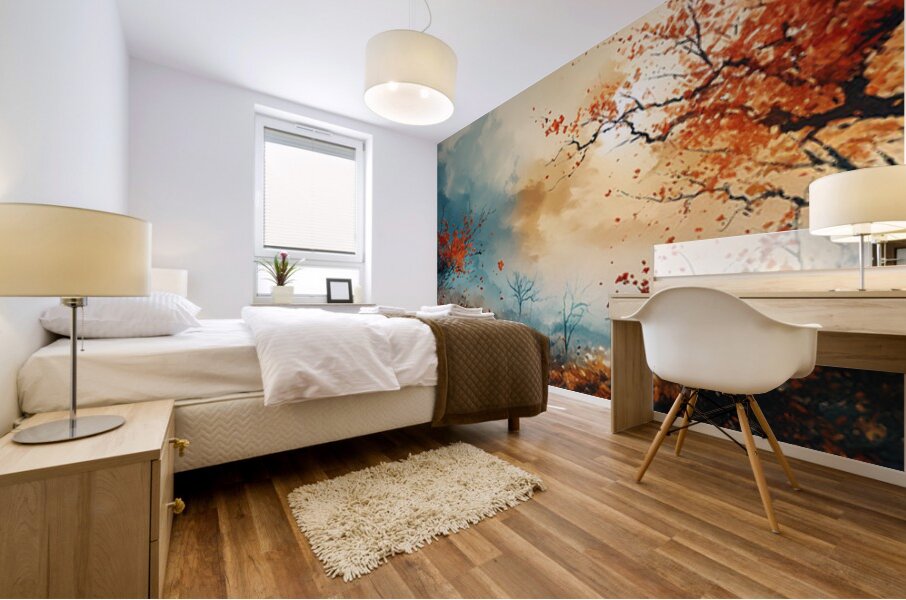 Embers Of Autumn - Modern Floral Field Art Prints Mural print