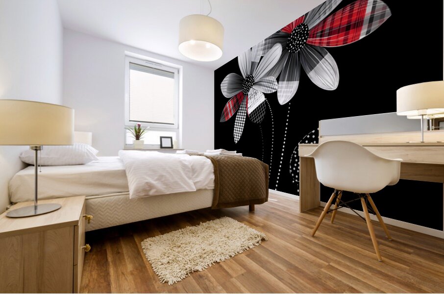 Plaid Botanica 26 - Contemporary Floral Art Prints Mural print