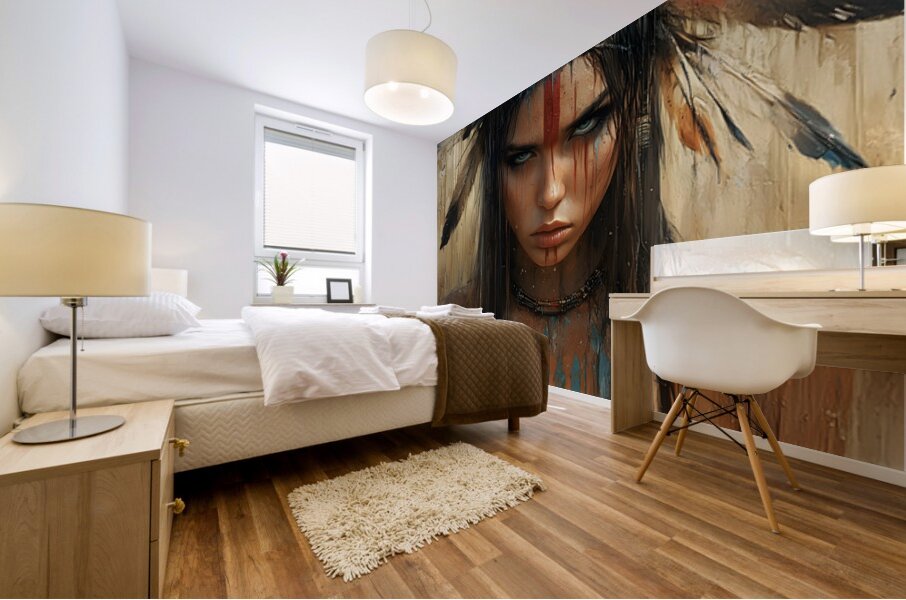 The Gaze Of Fire - Mythic Portrait Art Prints Mural print