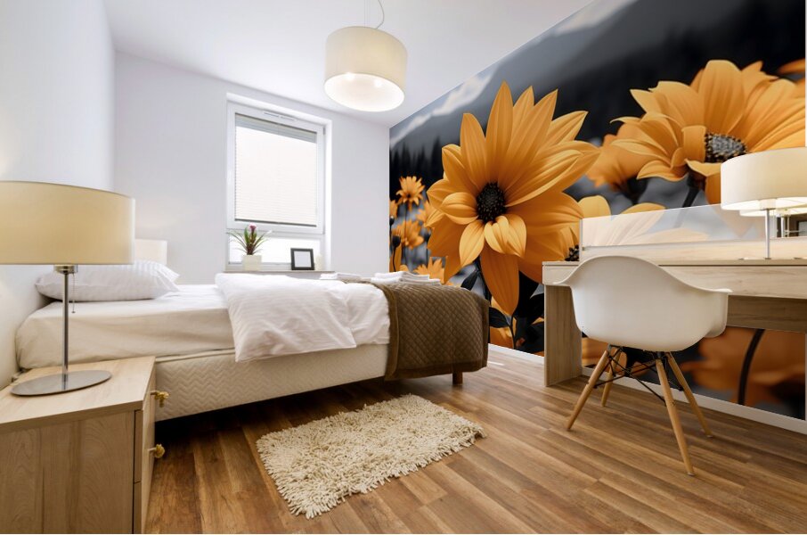 Fleurs Du Crepuscule - Flowers Of Dusk - Evening Floral Art Prints Mural print