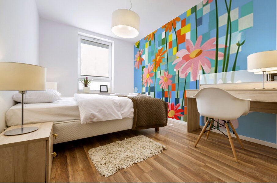 Fleurs En Pixels - Flowers In Pixels - Digital Floral Art Prints Mural print