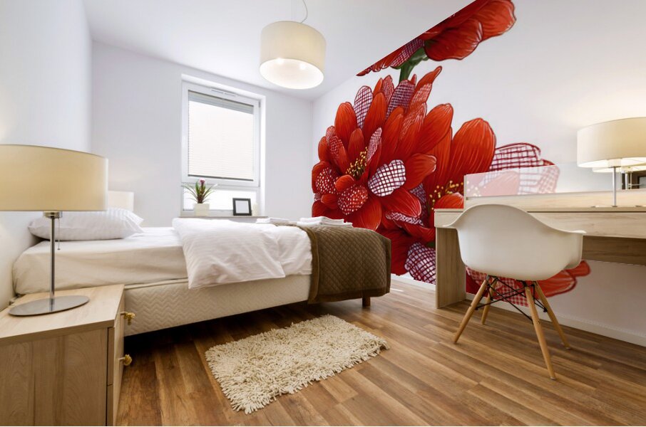 Plaid Botanica 29 - Modern Floral Art Prints Mural print