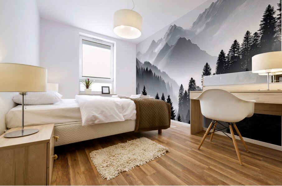 Timber And Time - Monochrome Landscape Art Prints Mural print