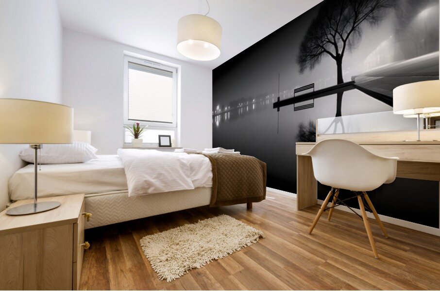 Sit And Reflect - Minimal Monochrome Art Prints Mural print