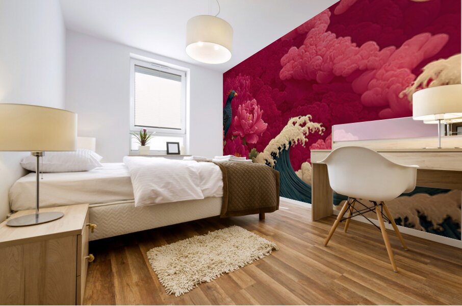 Hoo No Shisen 鳳凰の視線 - The Phoenix Gaze - Japanese Mythic Art Prints Mural print