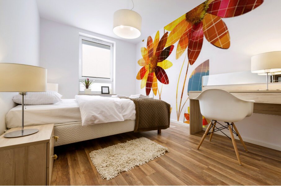 Plaid Botanica 33 - Modern Floral Art Prints Mural print