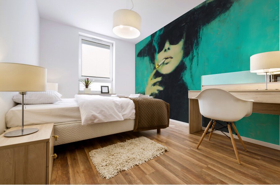 The Hidden Gaze – Vintage Fashion Art Print Mural print