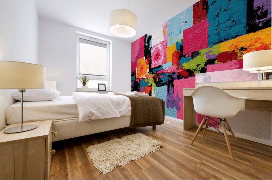 Vibrant Geometric Blocks – Modern Abstract Art Print Mural print