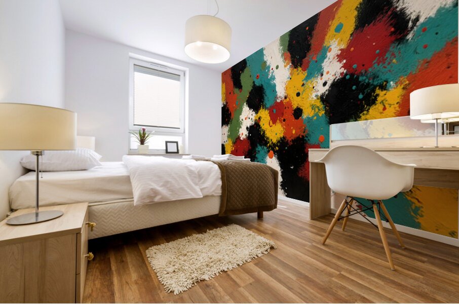 Burst Nexus – Abstract Color Burst Art Print Mural print