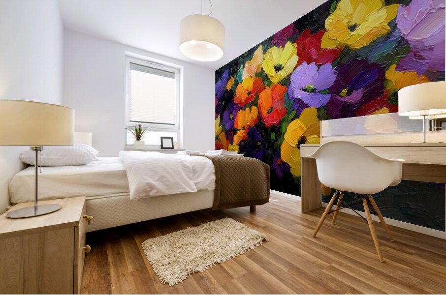 Bloom Rush – Floral Abstract Art Print Mural print