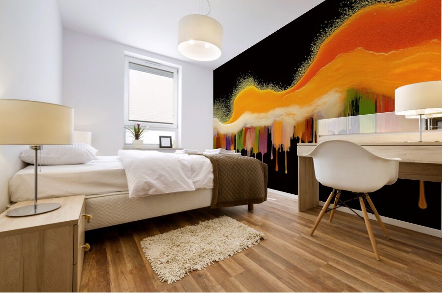 Molten Horizon – Dripping Lava Abstract Print Mural print