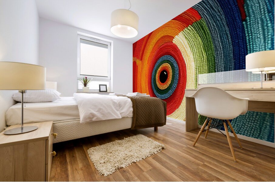 Chromatic Whirlpool – Beaded Concentric Abstract Print Mural print