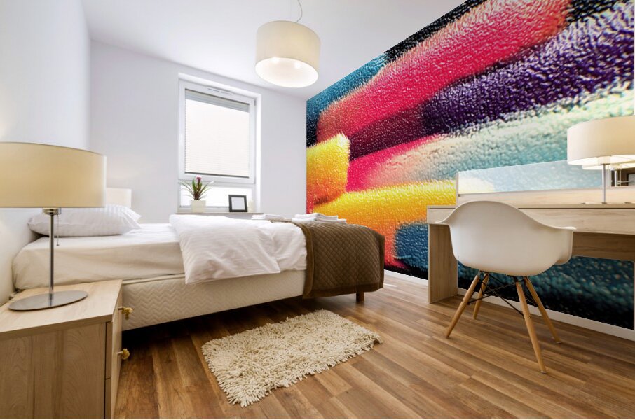 Neon Stack – Gradient Pillars Abstract Print Mural print