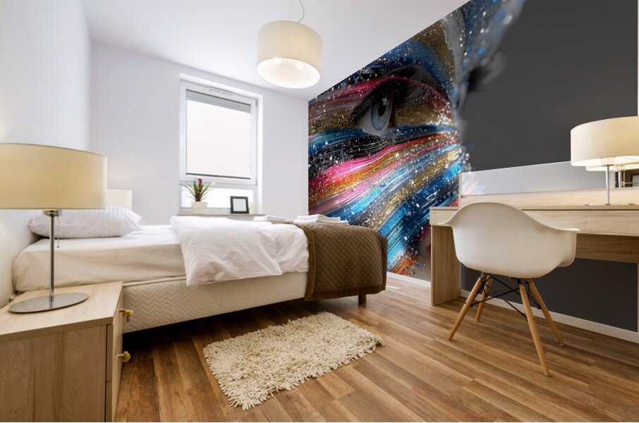 Starry Eyes – Cosmic Portrait Print Mural print