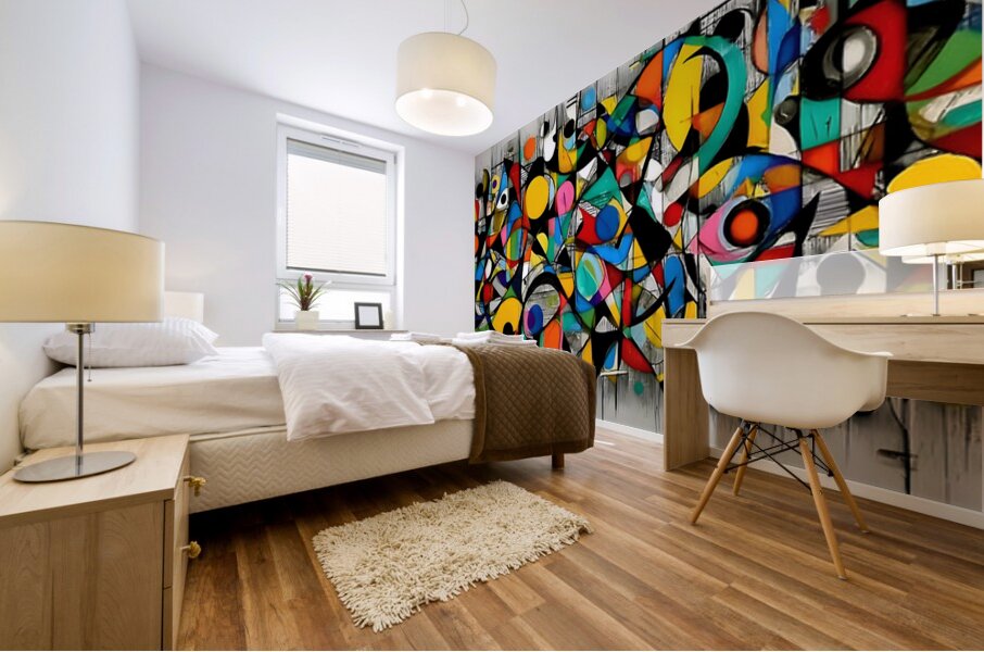 Confetti Logic – Color Grid Abstract Print Mural print