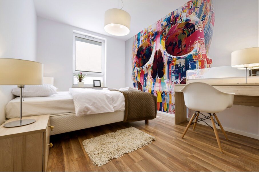 The Architect – Color Grid Skull Print Mural print