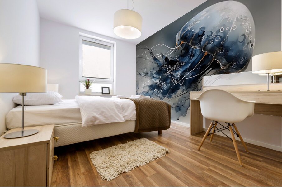 Weightless Grace – Abstract Jellyfish Print Mural print