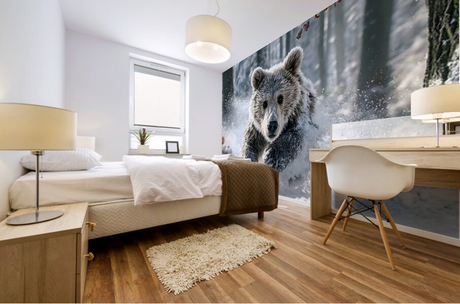 Frost Runner – Winter Bear Print Mural print