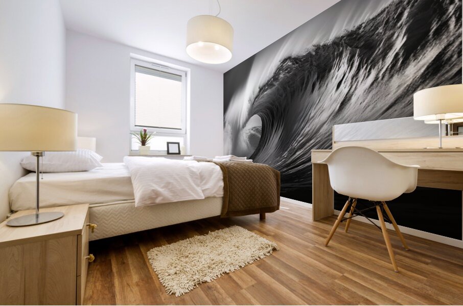 Gale Crest – Monochrome Seascape Panorama Print Mural print