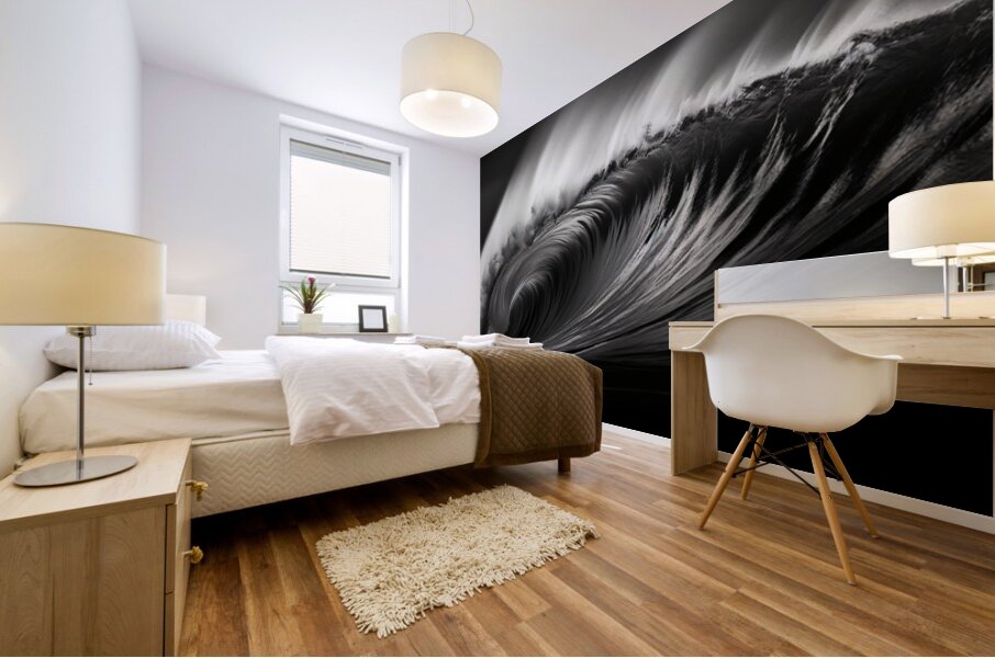 Tempest Curve – Black & White Ocean Wave Print Mural print