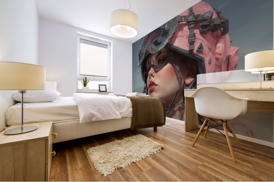 Woman Of War - Tactical Visor Portrait Art Prints Mural print