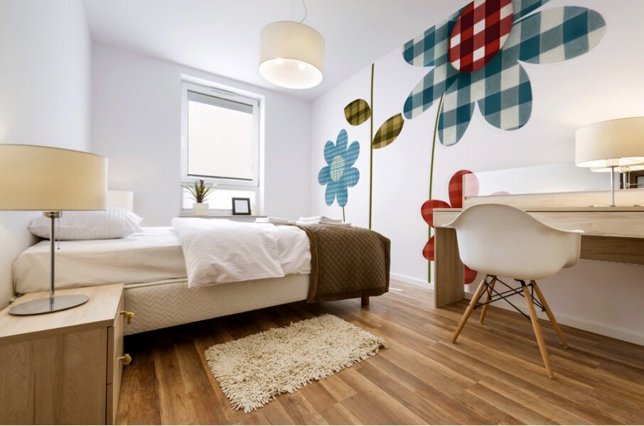 Plaid Botanica 20 - Graphic Floral Art Prints Mural print