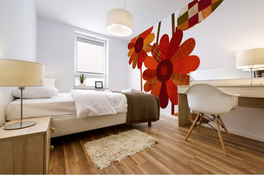 Plaid Botanica 3 - Contemporary Floral Art Prints Mural print