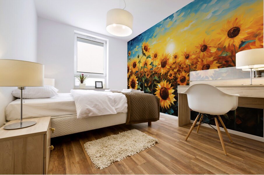 Le Soleil Se Souvient - The Sun Remembers - Warm Floral Art Prints Mural print