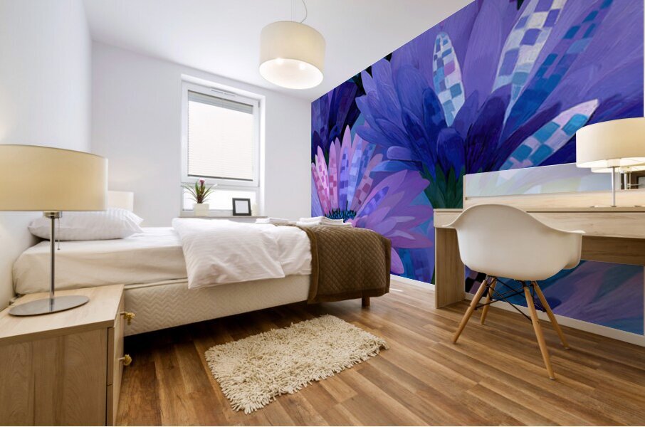 Bleu Botanique - Botanical Blue - Modern Floral Art Prints Mural print