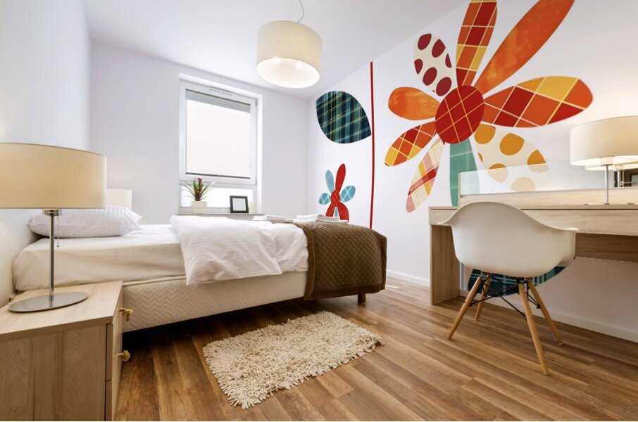 Plaid Botanica 27 - Contemporary Floral Art Prints Mural print