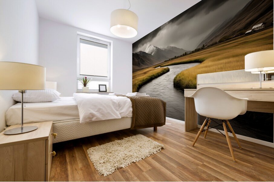 Where the Waters Run - Minimal Landscape Art Prints Mural print