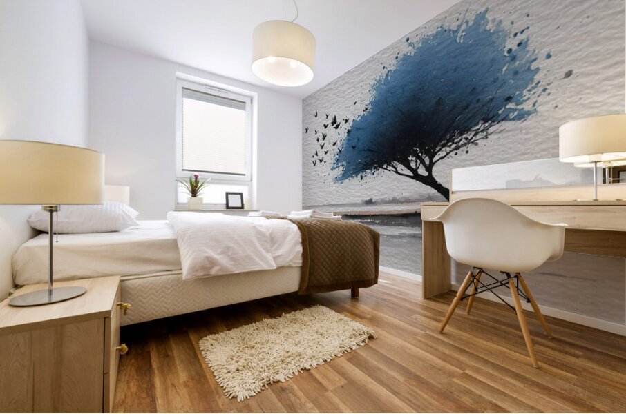 Windswept Silence – Minimal Landscape Art Print Mural print