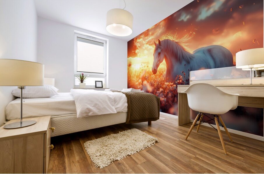 Wild and Free – Wildlife Landscape Art Print Mural print