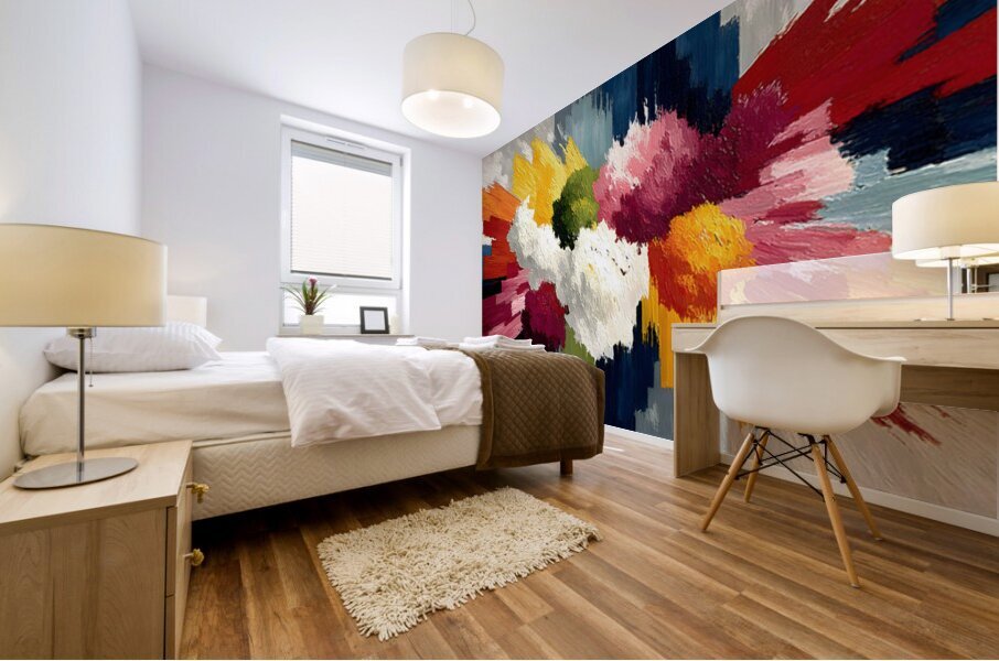 Palette Detonation – Impasto Burst Abstract Print Mural print
