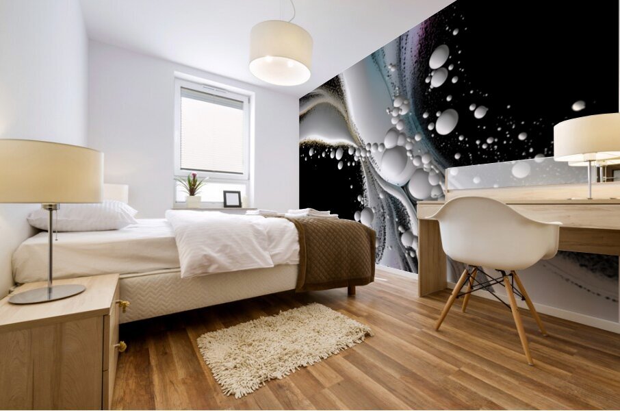 Stellar Ribbons – Cosmic Flow Abstract Print Mural print