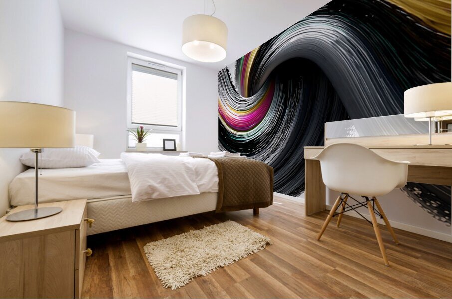 Chromatic Helix – Color-Twist Abstract Print Mural print