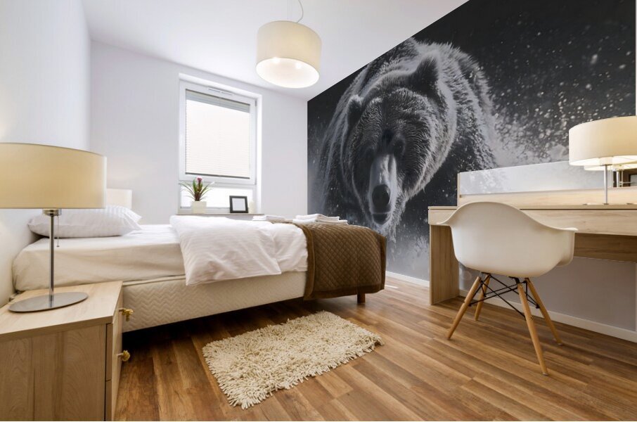 Thunder in White – Bear in the Snow Print Mural print