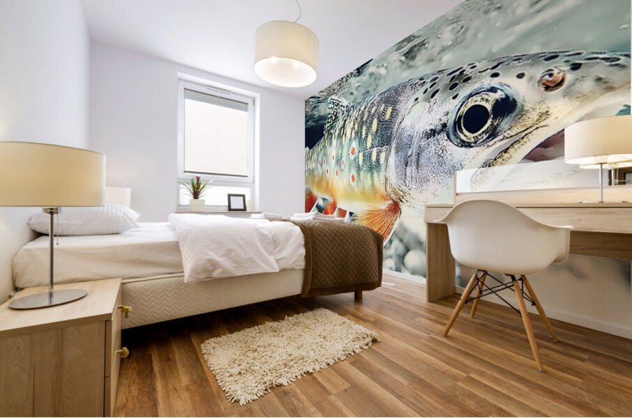 Into the Current – Trout Print Mural print