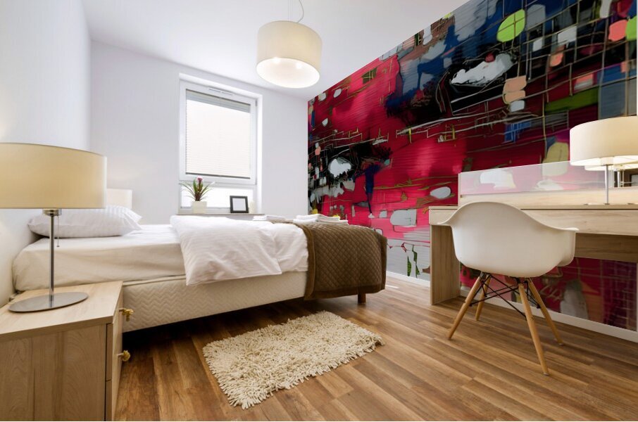 Red Storm – Abstract Expressionist Art Print Mural print