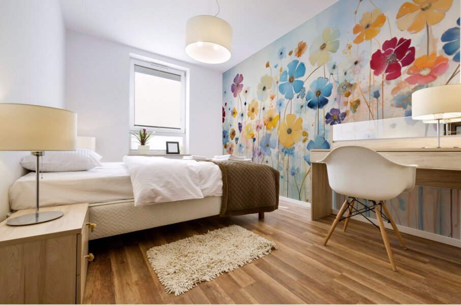 Flower Explosion – Colorful Wildflower Meadow Art Print Mural print