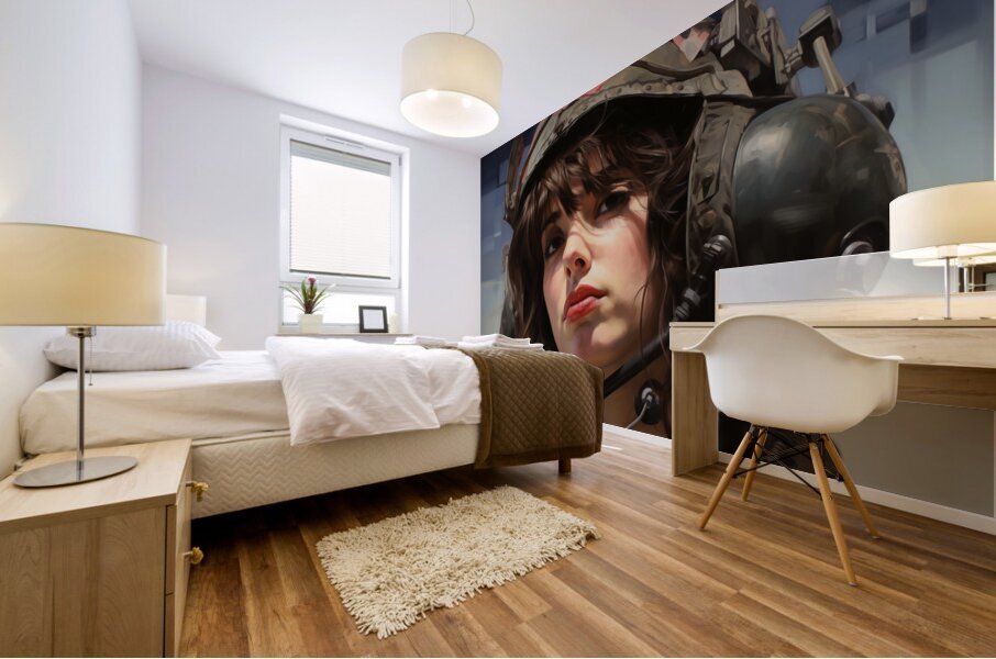 Woman Of War - Modern Valkyrie Portrait Art Prints Mural print