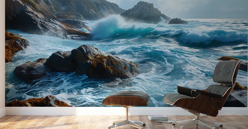 And the Sea Roared - Dramatic Ocean Wave Art Prints Wall Murals