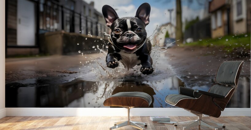 Joy Unleashed - French Bulldog Splash Art Prints Wall Murals