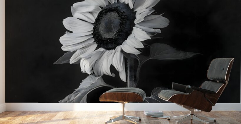 Sunflower Selfie 2 - Sunflower Portrait Art Prints Wall Murals