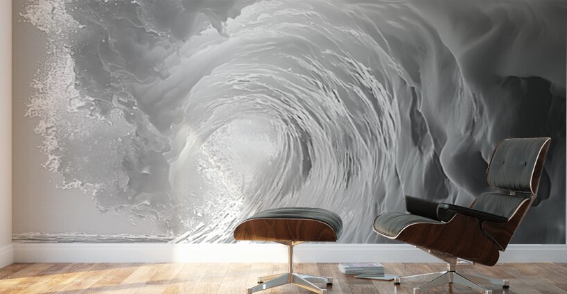 Shore Break - Black & White Wave Art Prints Wall Murals