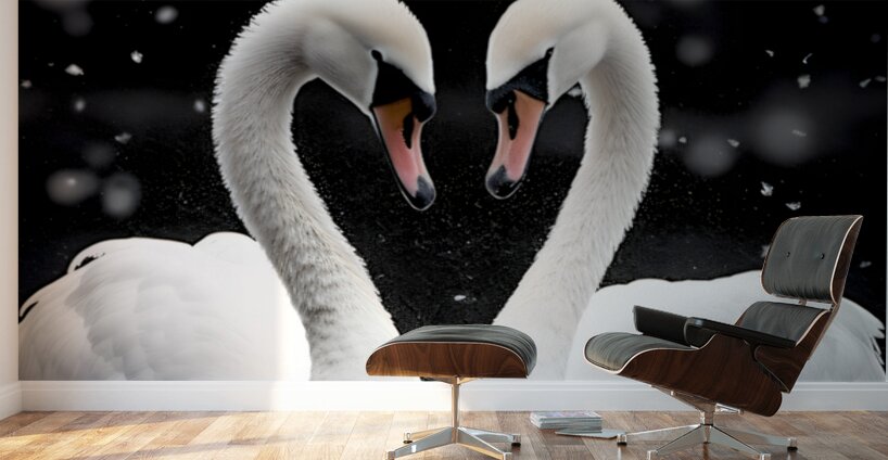 True Love - Swan Romance Art Prints Wall Murals