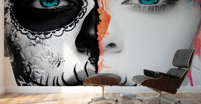 Mitad Del Mas Alla - Half Of The Beyond - Surreal Skull Art Prints Wall Murals