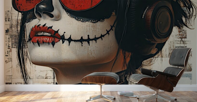 La Catrina Sonora - The Sonic Catrina - Dia de los Muertos Art Prints Wall Murals